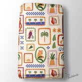 Floral Kingfisher Bird Printed Fabric Material Online